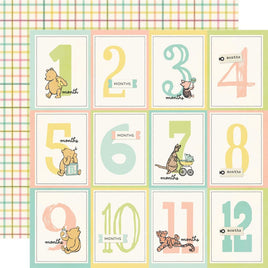 3X4 Month Elements - Simple Stories Pooh Baby Double-Sided Cardstock 12"x12"