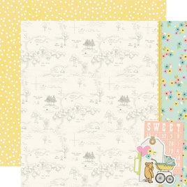 Worth The Wait - Simple Stories Pooh Baby Double-Sided Cardstock 12"x12"