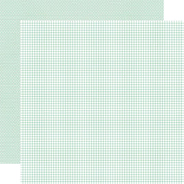 Mint Gingham - Simple Stories Pooh Baby Double-Sided Cardstock 12"x12"