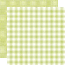 Pear Gingham - Simple Stories Pooh Baby Double-Sided Cardstock 12"x12"