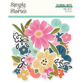 Take Note - Simple Stories Floral Bits & Pieces Die Cuts 48/Pkg