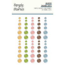 Simple Vintage Junk Drawer - Simple Stories Glossy Enamel Dots 60/Pkg