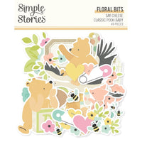Classic Pooh Baby - Simple Stories Floral Bits & Pieces Die Cuts 49/Pkg