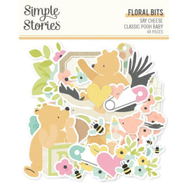 Classic Pooh Baby - Simple Stories Floral Bits & Pieces Die Cuts 49/Pkg