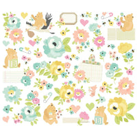 Classic Pooh Baby - Simple Stories Floral Bits & Pieces Die Cuts 49/Pkg