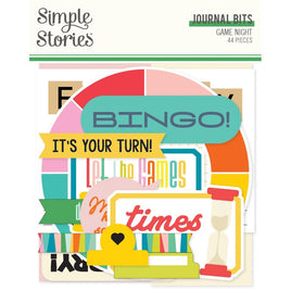 Game Night - Simple Stories Journal Bits & Pieces Die Cuts 44/pkg