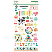 Game Night - Simple Stories Chipboard Stickers 6"x12" 39/pkgv