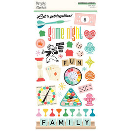 Game Night - Simple Stories Chipboard Stickers 6"x12" 39/pkgv