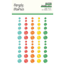 Game Night - Simple Stories Glitter Enamel Dots 60/Pkg