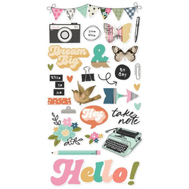 Take Note - Simple Stories Chipboard Stickers 6"x12" 28/pkg
