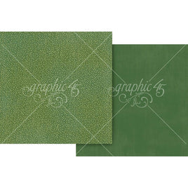 Emerald Green Pattern - Graphic 45 Wonder Of OZ Double-Sided Cardstock 12"X12"