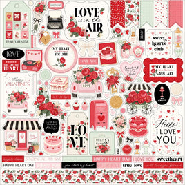 Be Mine - Carta Bella Cardstock Elements Stickers 12"X12"
