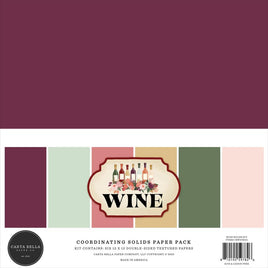 Wine - Carta Bella Solids Collection Kit 12"X12"