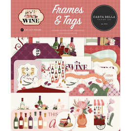 Wine - Carta Bella Frames & Tags Cardstock Ephemera