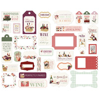Wine - Carta Bella Frames & Tags Cardstock Ephemera