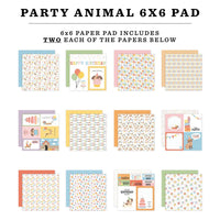 Party Animal -Echo Park Double-Sided Paper Pad 6"X6"