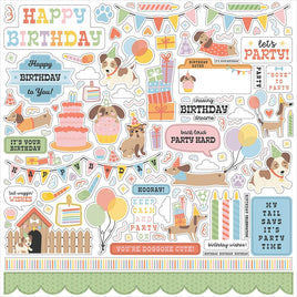 Party Animal - Echo Park Cardstock Elements Stickers 12"X12"