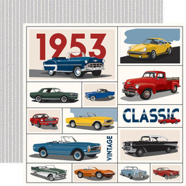 Assorted Cars Cards - Carta Bella Cars Cardstock 12"X12"