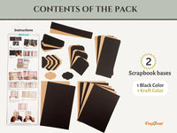 CrafTreat Scrapbook Blanks - FlipFlap Gatefold - Black & Kraft Color