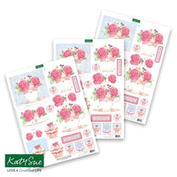 Die Cut Decoupage - Birthday Cake and Flowers (Pack Of 12)
