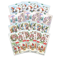 Die Cut Decoupage – Christmas Gnomes (pack of 12)