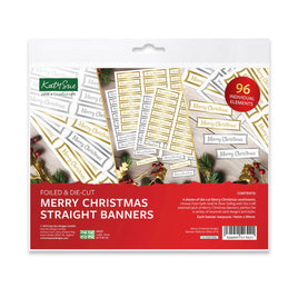 Foiled Merry Christmas Straight Banners Selection, Pack of 4