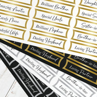 Foiled Relatives Banners Selection, 96 Sentiments