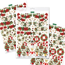 Petite Poinsettias Die Cut Embellishments, 3 sheets