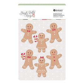Rosie's Studio Sleigh Bells Ring Gingerbread Dimensional Acetate Stickers