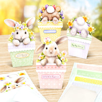Katy Sue Bunny Tails & Flower Pots, Card Making Kit