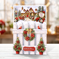 Poinsettia Garden Picket Fence, Card Making Kit