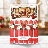 Poinsettia Garden Picket Fence, Card Making Kit