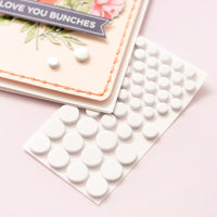 White Dots, Assorted Sizes - Sticky Thumb Dimensional Adhesive Foam 275/Pkg