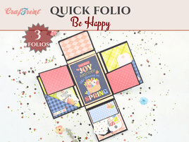 Craftreat Scrapbook Blank Quick Folio - Be Happy - Black, Kraft and White