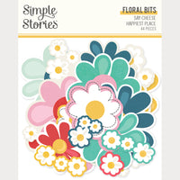Say Cheese Happiest Place - Simple Stories Floral Bits & Pieces Die Cuts