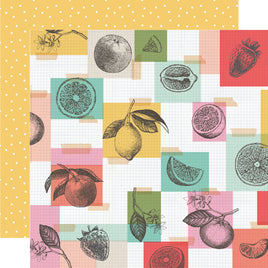 Main Squeeze - Simple Stories Pink Lemonade Double-Sided Paper12"X12"