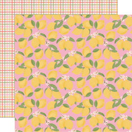 Lemon Squeezy - Simple Stories Pink Lemonade Double-Sided Paper12"X12"