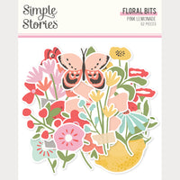 Pink Lemonade -Simple Stories Floral Bits & Pieces Die Cuts