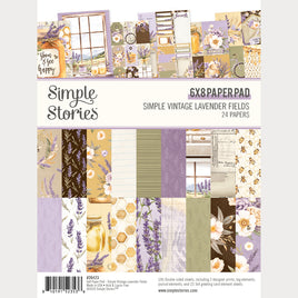 Simple Vintage Lavender Fields - Simple Stories Paper Pad 6"X8"