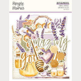 Simple Vintage Lavender Fields - Simple Stories Bits & Pieces Die Cuts