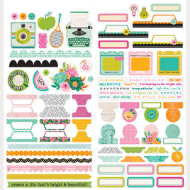 Color Me Happy - Simple Stories Basics Cardstock Stickers 12"X12"