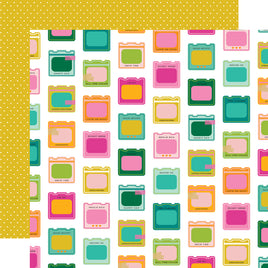 Heck Yes! - Simple Stories Color Me Happy Double-Sided Paper12"X12"