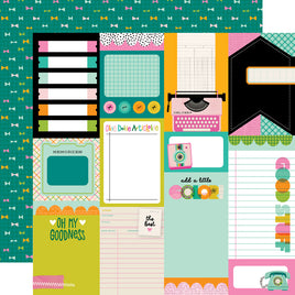 Journal Elements - Simple Stories Color Me Happy Double-Sided Paper12"X12"