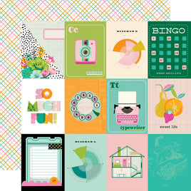 3x4 Elements - Simple Stories Color Me Happy Double-Sided Paper12"X12"