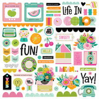 Color Me Happy - Simple Stories Chipboard