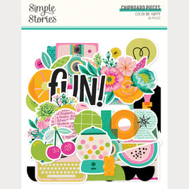 Color Me Happy - Simple Stories Chipboard