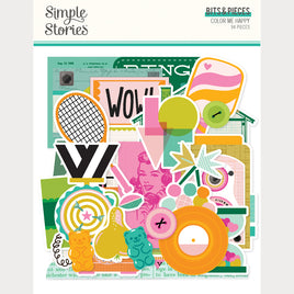 Color Me Happy - Simple Stories Bits & Pieces Die Cuts