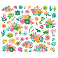 Color Me Happy - Simple Stories Floral Bits & Pieces Die Cuts