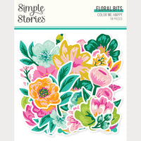 Color Me Happy - Simple Stories Floral Bits & Pieces Die Cuts