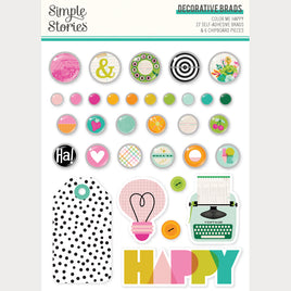 Color Me Happy - Simple Stories Adhesive Brads